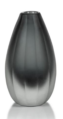 Zodax Milano Cut Frosted Vase Smoke