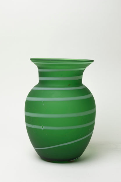 ONE GREEN VASE WITH STRIPE