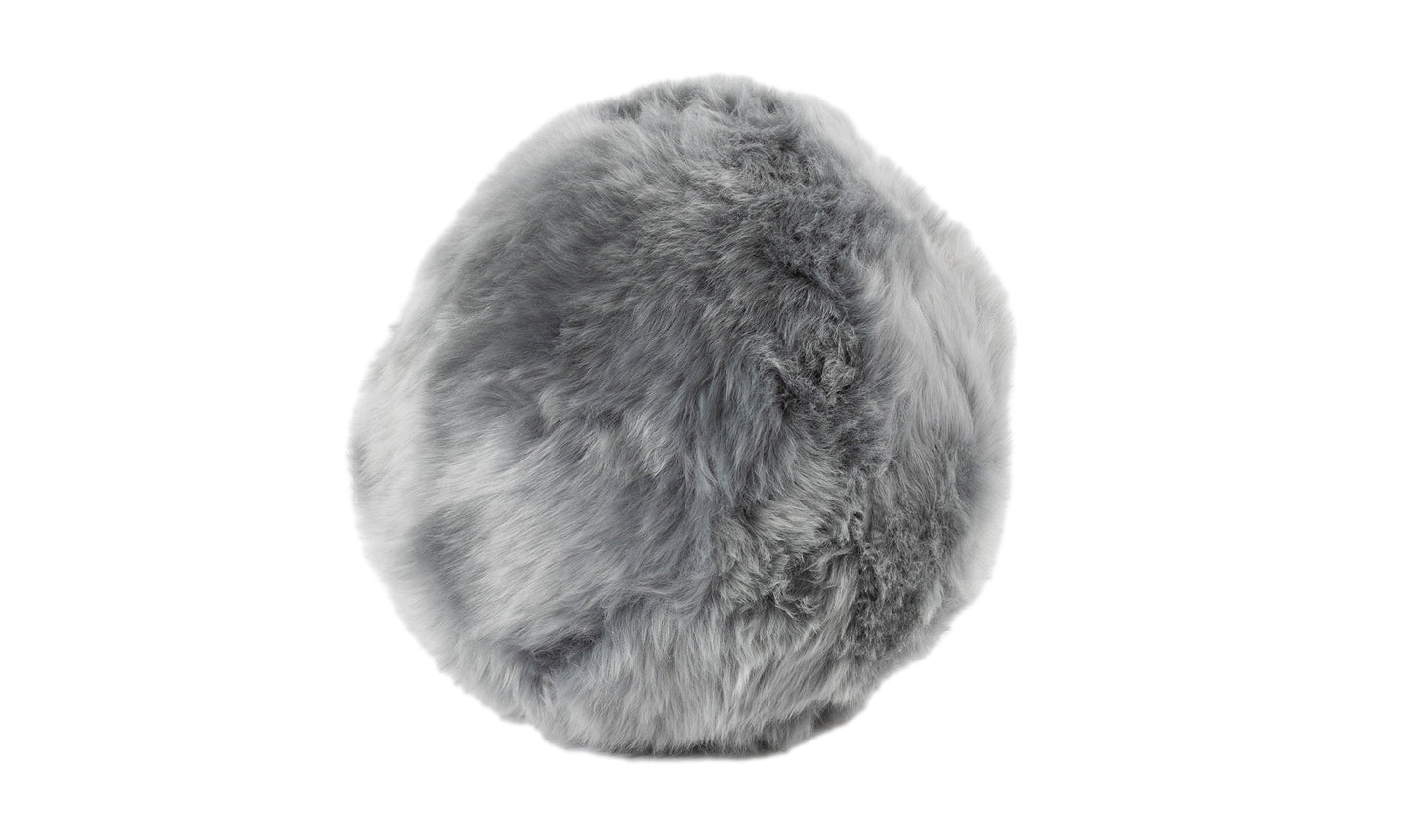 Fibre 11" Sheepskin Ball Cushion - Quarry