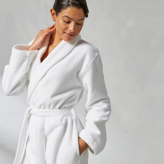 Kassa Turkish Plush Robe L/XL White/Navy