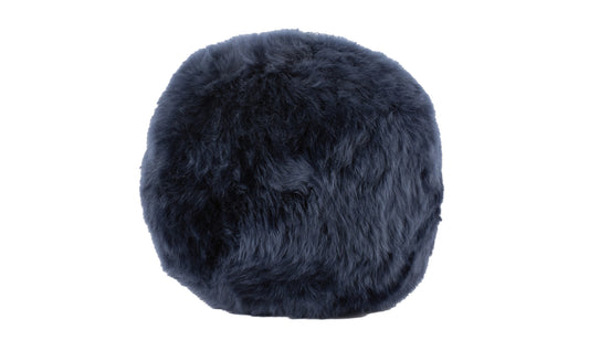 Fibre 11" Sheepskin Ball Cushion - Dark Navy