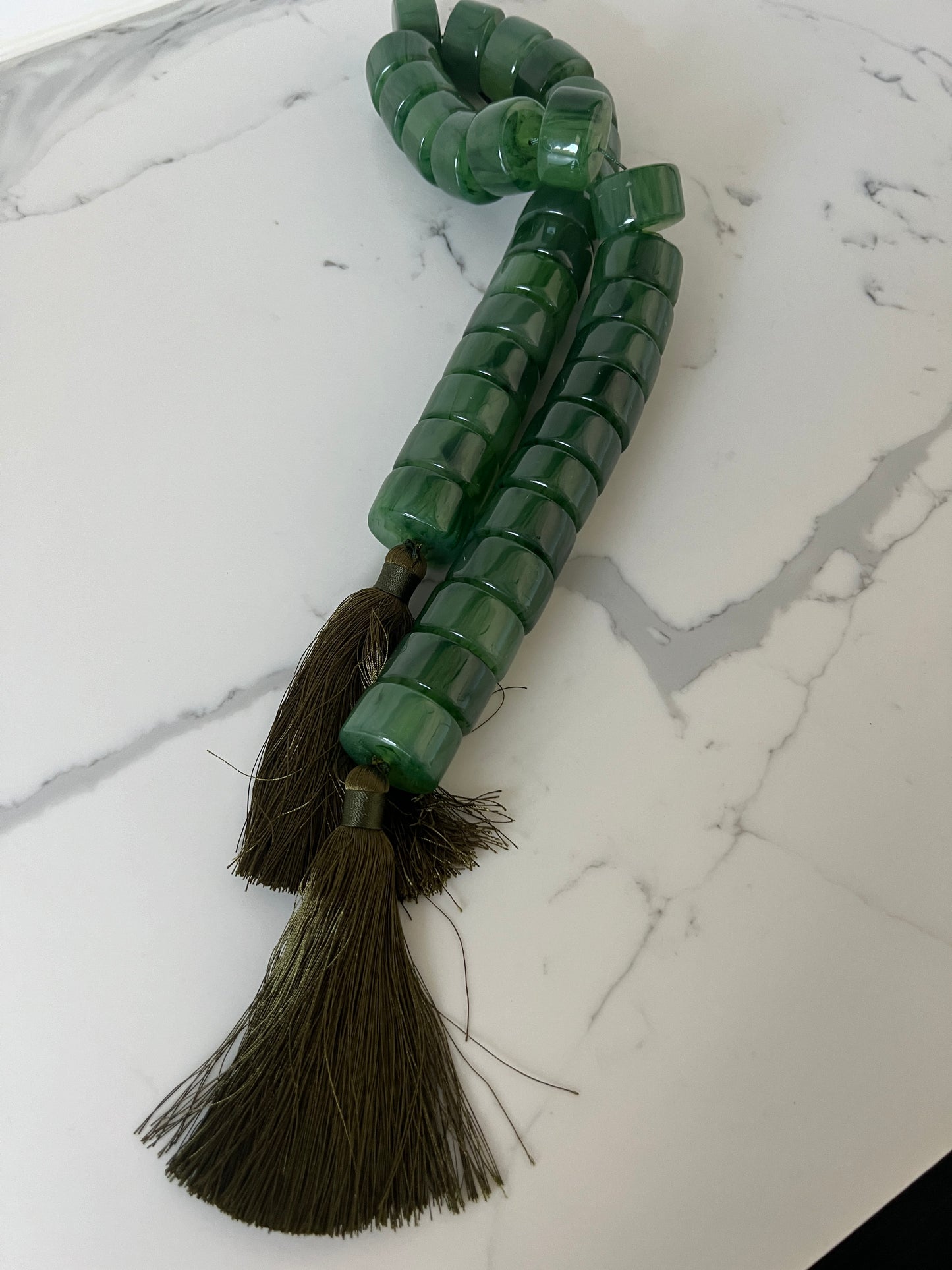 Asian Hunter Green Beads/Tassel