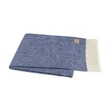 LDU Italian Herringbone Throw - Indigo