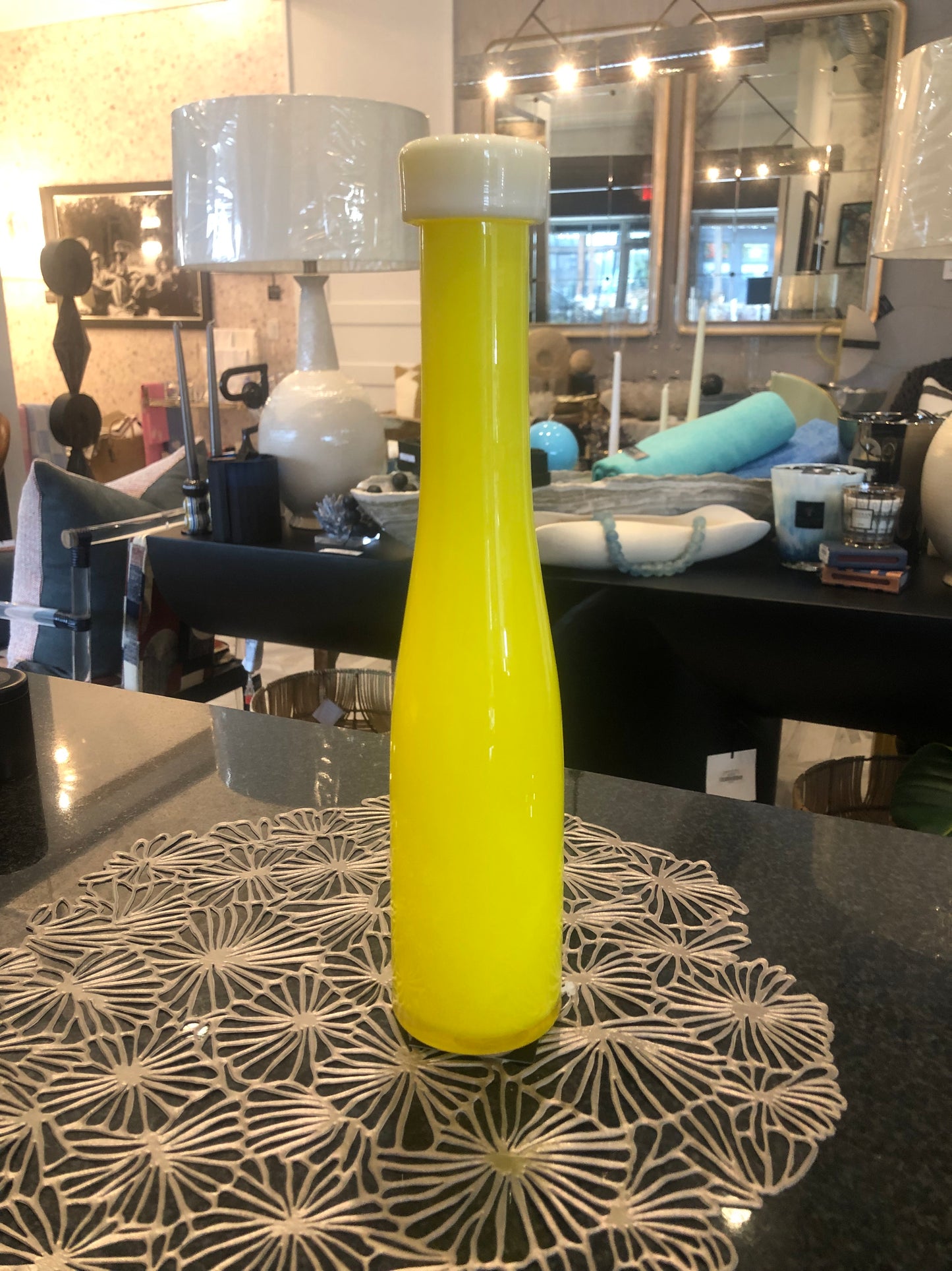 ONE YELLOW TALL VASE