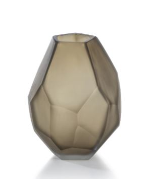 Zodax Faceted Frosted Taupe Vase Small