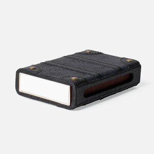 TH Hair on Hide/ Full Grain Leather Matchbox - Dark Gray/Black