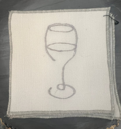 Hya Wine Glass Coaster S/4