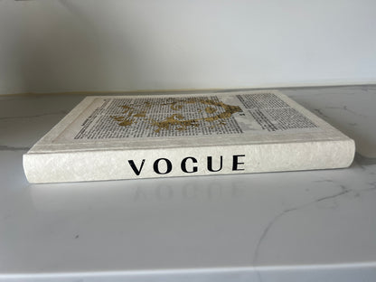 E Law Custom Lettering on Cream Books - Vogue