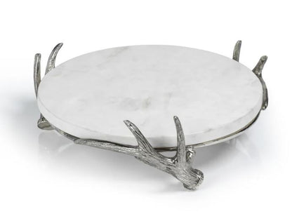 Zodax Aspen Marble Tray Metal Antler