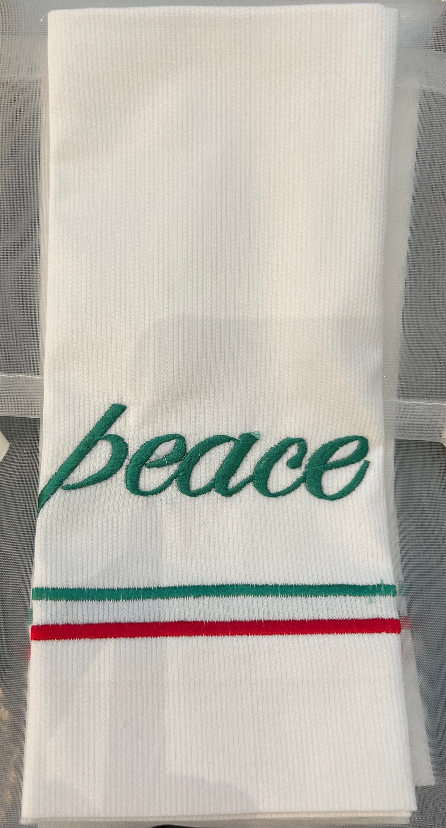 Hya “Peace” Linen Towel Green