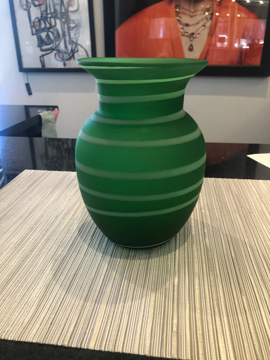 ONE GREEN VASE WITH STRIPE