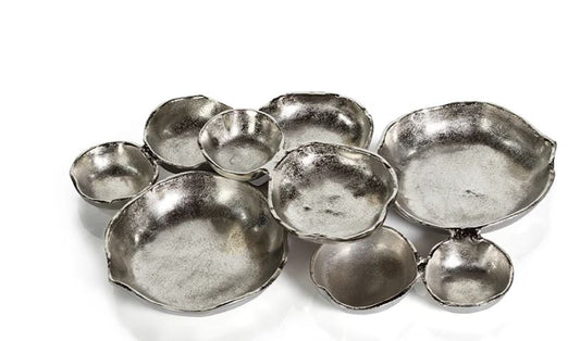 Zodax Cluster of 9 Serving Bowl Nickel