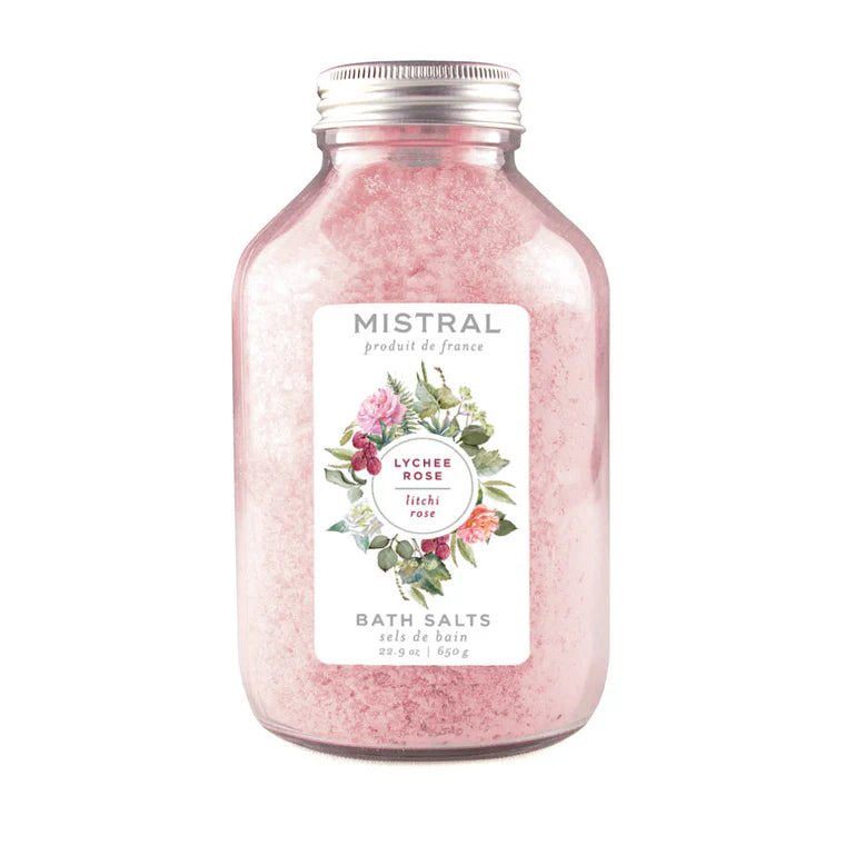 Mistral Bath Salt Glass Bottle - 650gr - Signature lychee