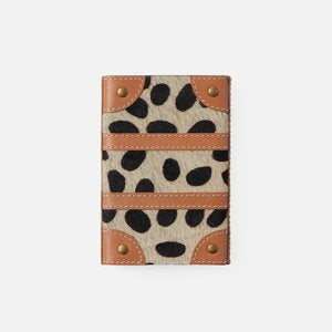 TH Hair on Hide/ Full Grain Leather Matchbox - Dalmation/Aged Camel