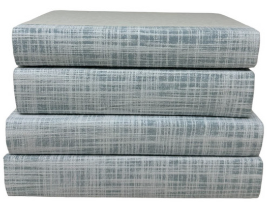 E Law Dusty Blue & White Fabric Off-Wh