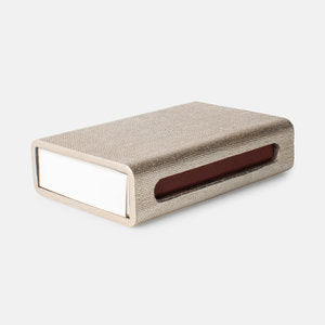 TH Faux Linen Matchbox - Warm Silver