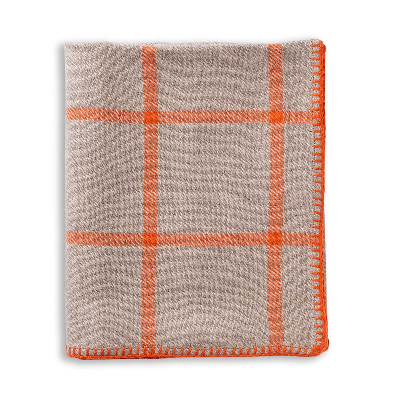 AA Alpaca Throw - Ivory/Orange