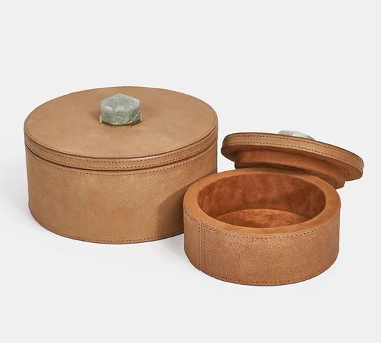 Luho Jade Leather Boxes S/2