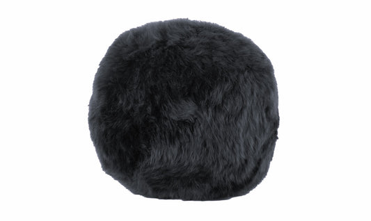 Fibre 11” Sheepskin Ball Cushion - Black