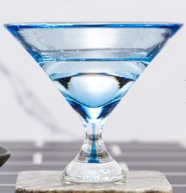 Tyler B Footed Martini Glass Aqua