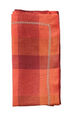 KS Tartan Napkin Cranberry/ Orange