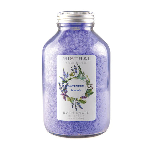 Mistral Bath Salt Glass Bottle - 650gr - Signature lavender