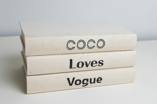 E Law Custom Lettering on Cream Books - Coco