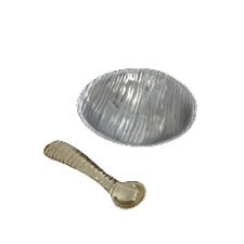 Beatriz Ripples SM Gunmetal Bowl/Gold Spoon