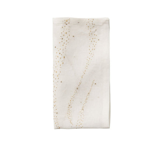 KS Star Spray Napkin White/Gold/Silver