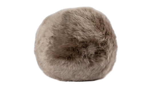 Fibre 11" Sheepskin Ball Cushion - Vole