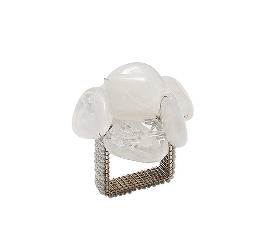 KS Sea Stone Napkin Ring White