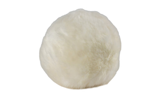 Fibre 11" Sheepskin Ball Cushion - Ivory