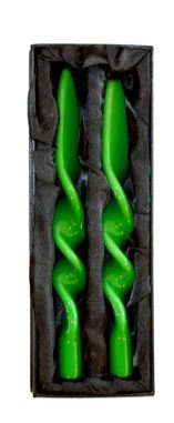 Graziani Denise Taper Candle S/2 - Green