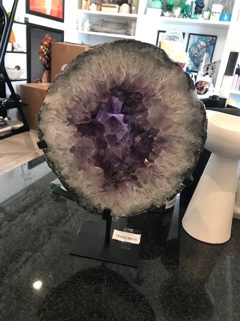 FDG Purple Agate on black stand