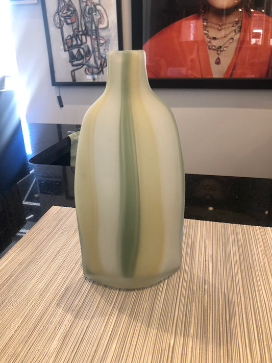 ONE FLAT YELLOW AND GREEN VASE 2