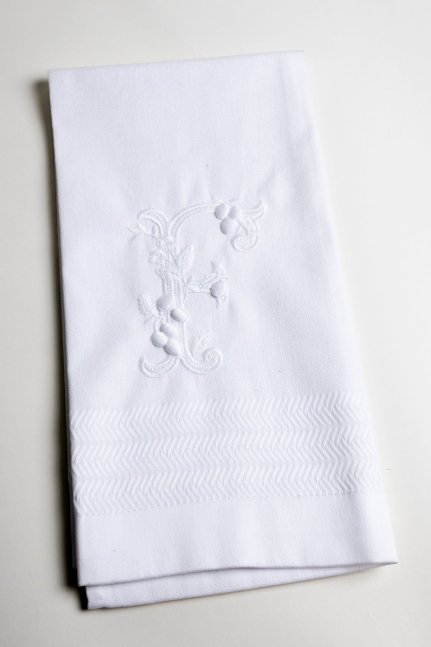 Teresa Granite Monogram Guest Towel - F