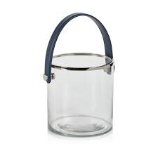 Zodax Laguna Glass/Leather Ice Bucket