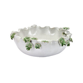 ConHome White Bowl/Green Flower